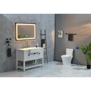 40 in. W x 24 in. H Rectangular Framed Anti-Fog Dimmable Wall Mounted LED Bathroom Vanity Mirror in Black