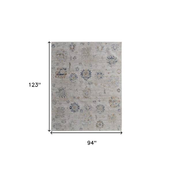 HomeRoots 8 ft. x 10 ft. Ivory, Taupe, Blue Abstract Area Rug 2000567602