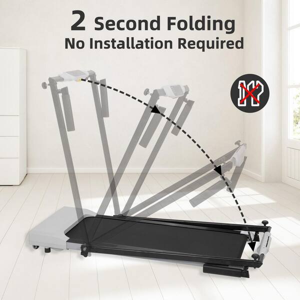 ウエイトトレーニング yk1022(^-^) Tidoin Gray Metal Foldable Electric Treadmill with Safety