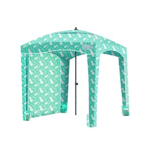 6 ft. Portable Metal Beach Cabana Canopy Umbrella in Jungle Green with UPF 50 plus UV Protection and Carry Bag