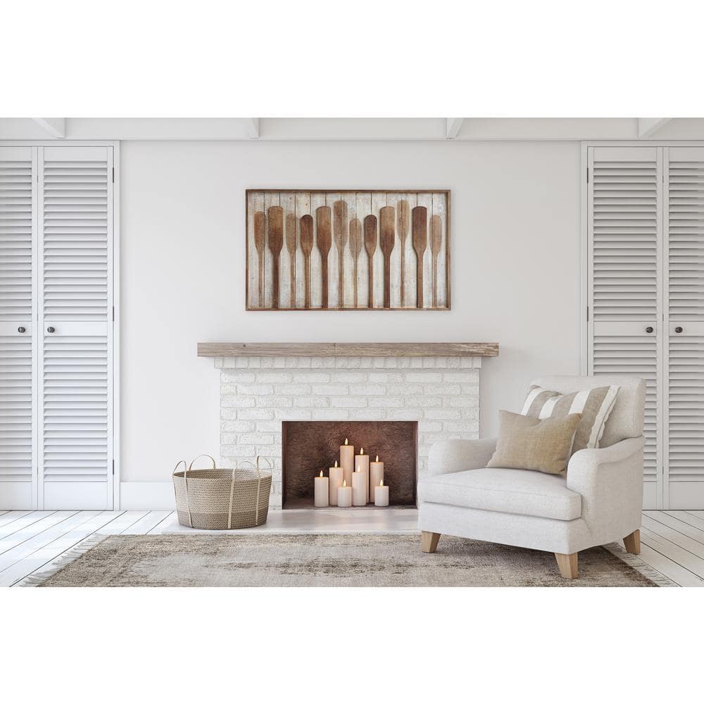 Rustic Brown Wood Framed Paddle Wall Art