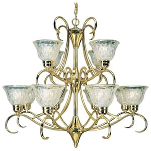 Volume Lighting 18-Light Antique Solid Brass Candelabra Empire Chandelier  V3628-7 - The Home Depot