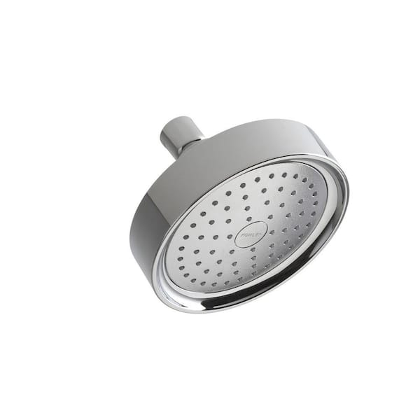 KOHLER 1-Spray Patterns 5.5 in. Wall Mount Fixed Shower Head in Polished Chrome