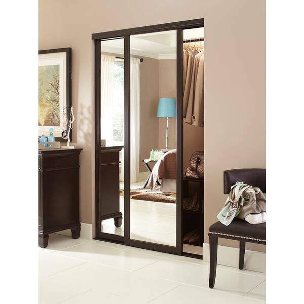 Contractors Wardrobe 48 in. x 96 in. Serenity Espresso Wood Frame