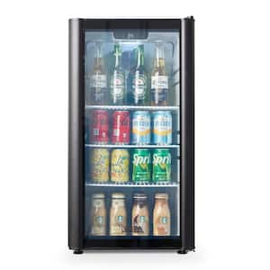 3.1 cu. ft. Commercial Upright Merchandiser Display Refrigerator Glass Door Beverage Cooler in Black