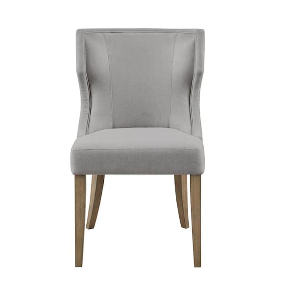 Madison Park Fillmore Light Grey Upholstered Wingback Dining Chair