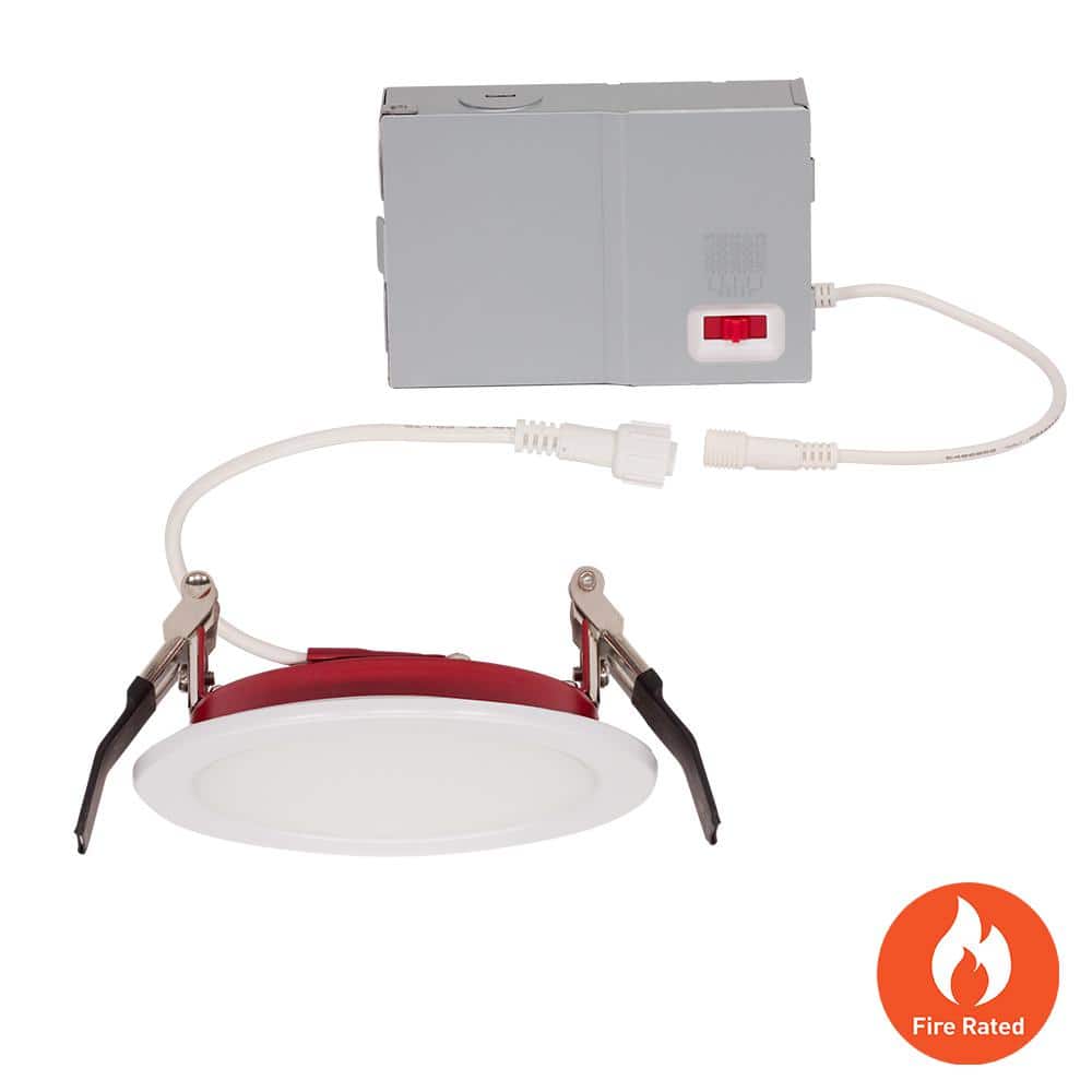 4 in. Fire Rated Canless Integrated LED Recessed Light Trim Downlight 800 Lumens Adjustable CCT Dimmable price history on PriceWatchPro