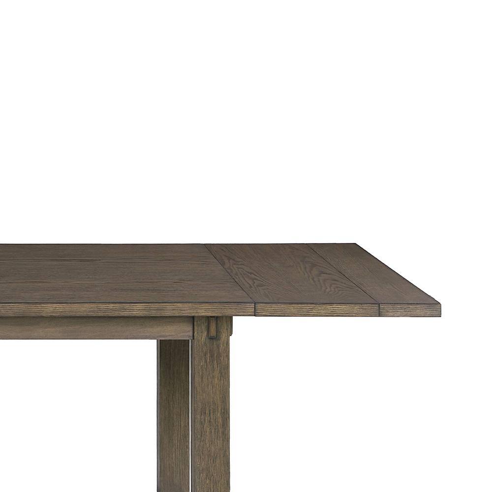 Elegant Transitional Dark Oak Extendable Dining Table
