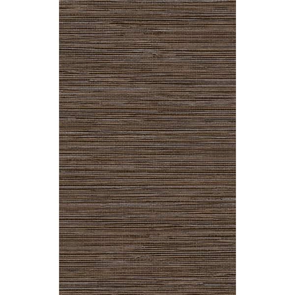 Grasscloth Style Brown Non-Woven Paste the Wall Textured Wallpaper 57 sq. ft.