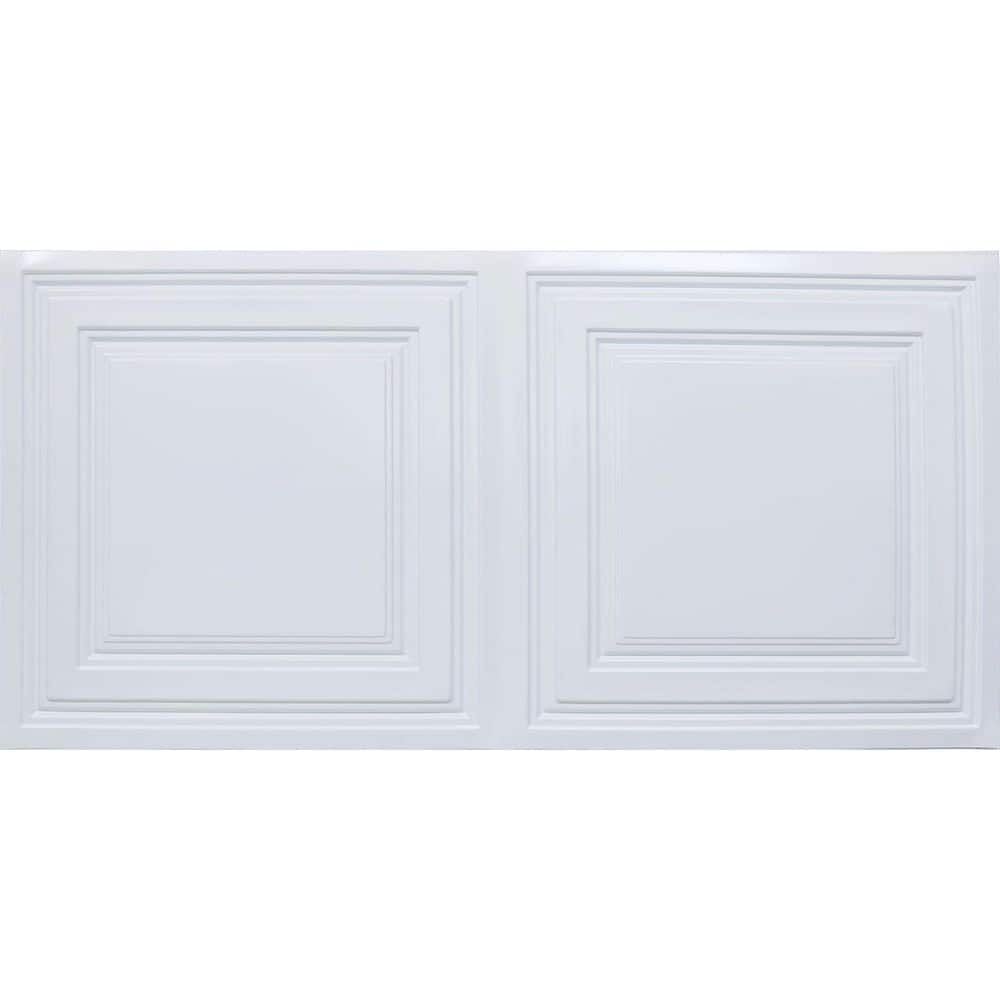 FROM PLAIN TO BEAUTIFUL IN HOURS 223 Economy Gloss White 2 Ft X 4 Ft   Gloss White From Plain To Beautiful In Hours Drop Ceiling Tiles 223uw 24x48 50 64 1000 