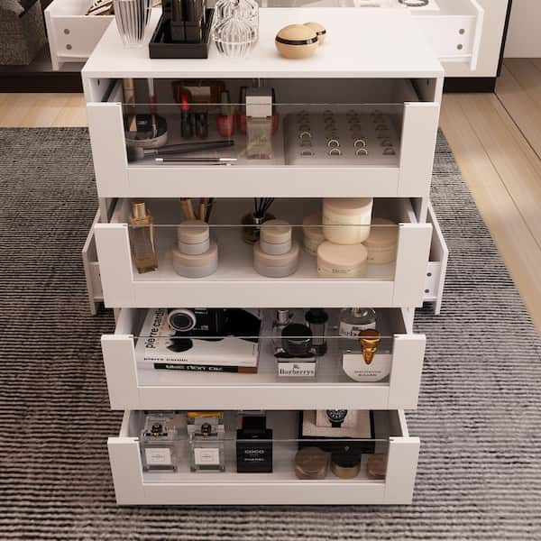FUFU&GAGA White 8-Drawers 47.2 in. Width Bedroom Dresser