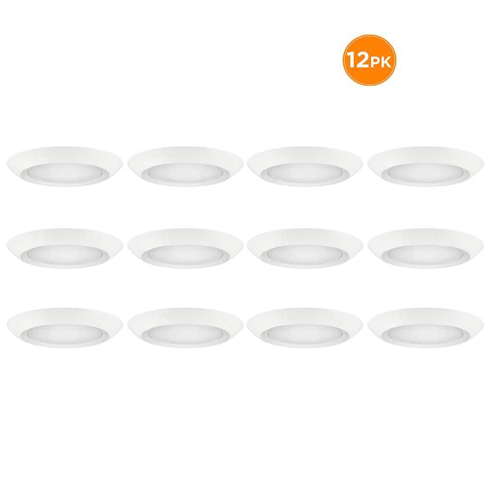 12-Pack 8 in. LED Surface Mount Downlight Flush Mount Disk Light Fixture, 900-1200-1500LM, Selectable CCT 2700K-5000K price history on PriceWatchPro
