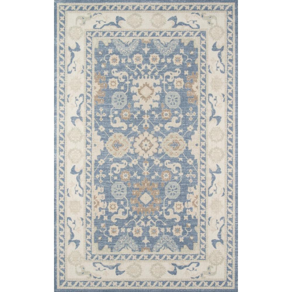 Anatolia Light Blue and Beige Wool Blend Area Rug 3'3" x 5'