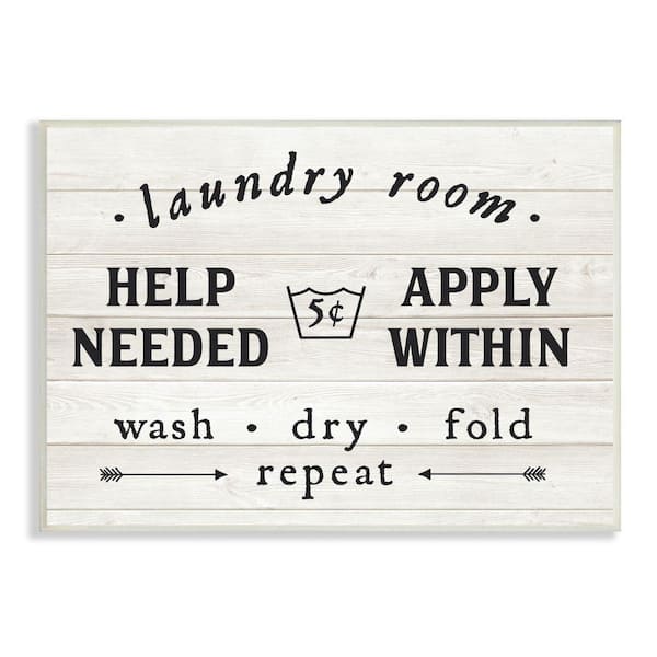 Stupell Industries Farmhouse Laundry Room Sign Rustic Pattern by Lettered and Lined Unframed Print Abstract Wall Art 13 in. x 19 in.