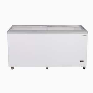52 in. 11 cu. ft. Manual Defrost Chest Freezer with Sliding Glass Top Mobile Ice Cream Display
