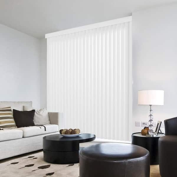 Hampton Bay Crown White Room Darkening Vertical Blind for Sliding Door or Window - Louver Size 3.5 in. W x 84 in. L(9-Pack)