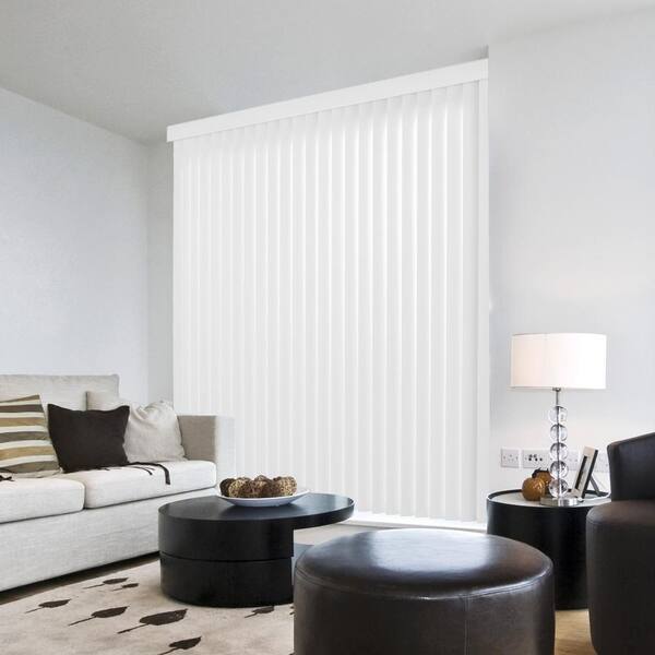 Hampton Bay Crown White Room Darkening Vertical Blind for Sliding Door or Window - Louver Size 3.5 in. W x 69.5 in. L(9-Pack)