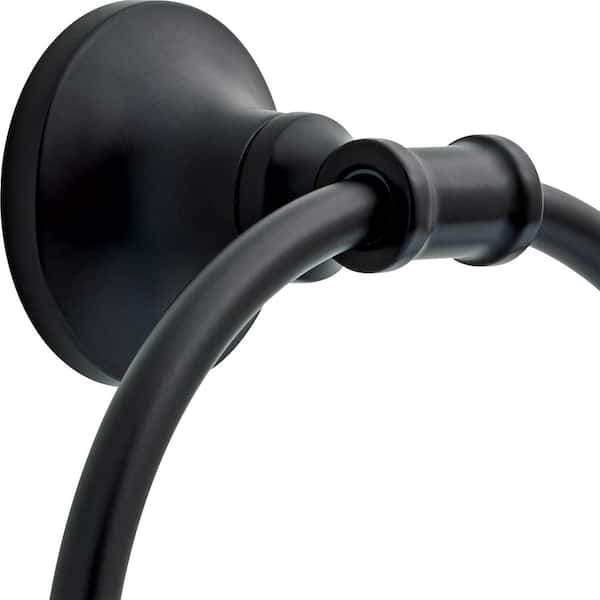 Interbath Wall-Mounted Hand Towel Ring in Matte Black ITBTR46AU1MB