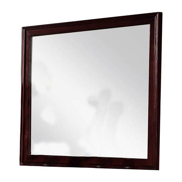 Benjara 2 In. W X 36 In. H Wooden Frame Brown Wall Mirror BM232107 ...