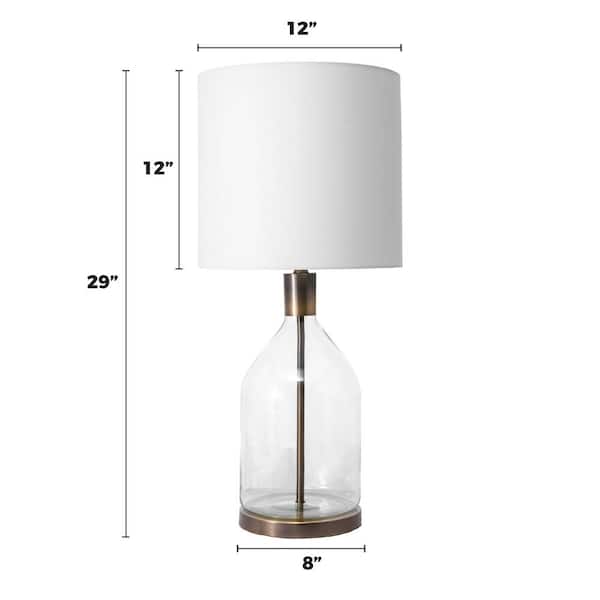 Vista 29 in. Gold Farmhouse Table Lamp with Shade
