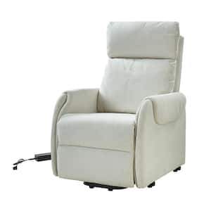 Emilia Ivory Modern Lift Assist Power Recliner with Wired Remote Control