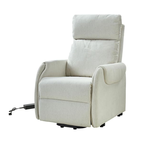 JAYDEN CREATION Emilia Ivory Modern Lift Assist Power Recliner with Wired Remote Control