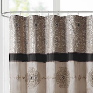 Blaine 72 in. W x 72 in. L Polyester in Black Shower Curtain