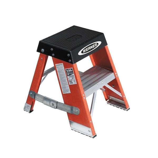 Werner 2 ft. Fiberglass Step Ladder with 375 lb. Load Capacity Type IAA Duty Rating