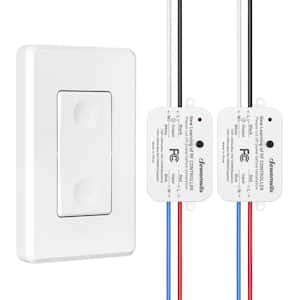 125-Volt Wireless Remote Control Light 1-Switch and 2-Receiver Kit for Ceiling Lights, Fans, Lamps, 100 ft. RF Range