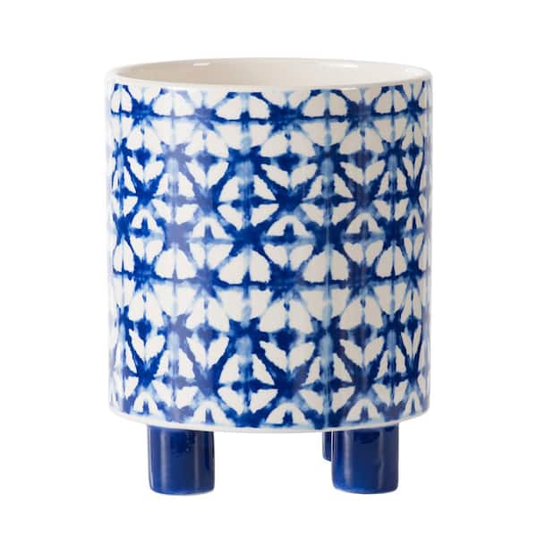 A & B Home Large Blue Ceramic Planter
