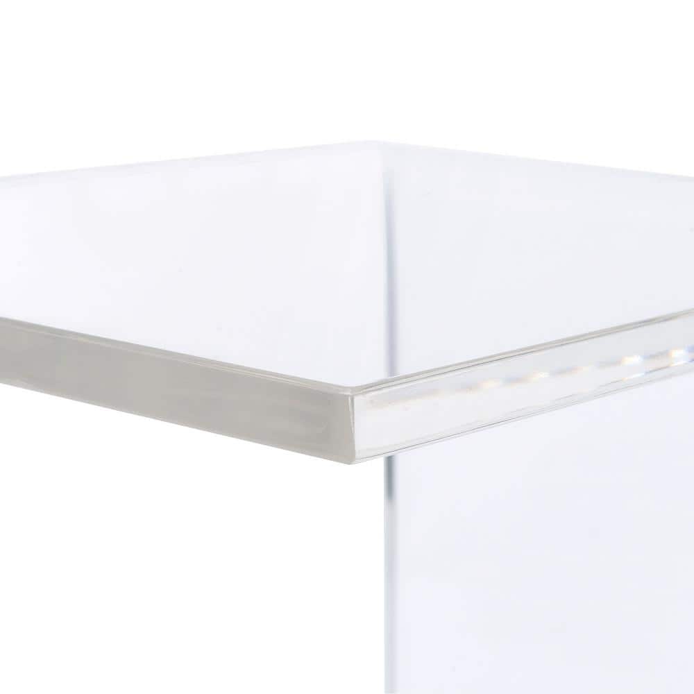Clear Acrylic Rectangular Snack Table with Removable Casters