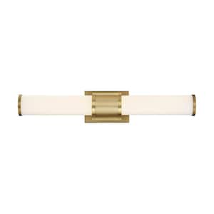 Caper 24 in. 2-Light Brushed Brass LED Vanity Light Bar