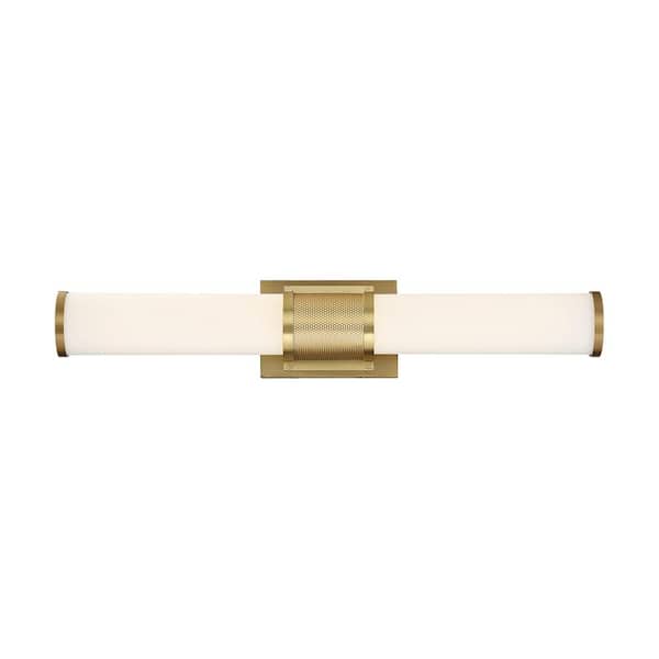 SATCO Caper 24 in. 2-Light Brushed Brass LED Vanity Light Bar