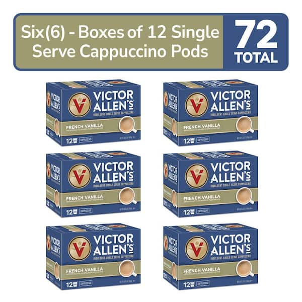 Victor Allen's French Vanilla Flavored Cappuccino Mix Single Serve K-Cup Pods for Keurig K-Cup Brewers (72 Count) Pack of 6