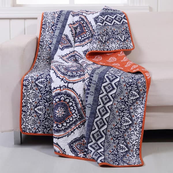 Greenland Home Fashions Medina Saffron Quilted Cotton Throw