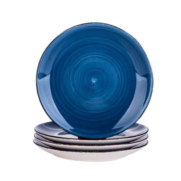 vancasso Bella -Piece 7.5 in. Blue Dessert Plate Stoneware in Vintage Look Dessert/Salad/Fruit Plate (Set of 4)