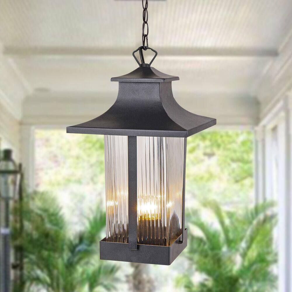 1-Light 37.8 in. Black Modern Lantern Chandeliers Dining Room Kitchen Ceiling Lights Foyer Bedroom Lighting price history on PriceWatchPro