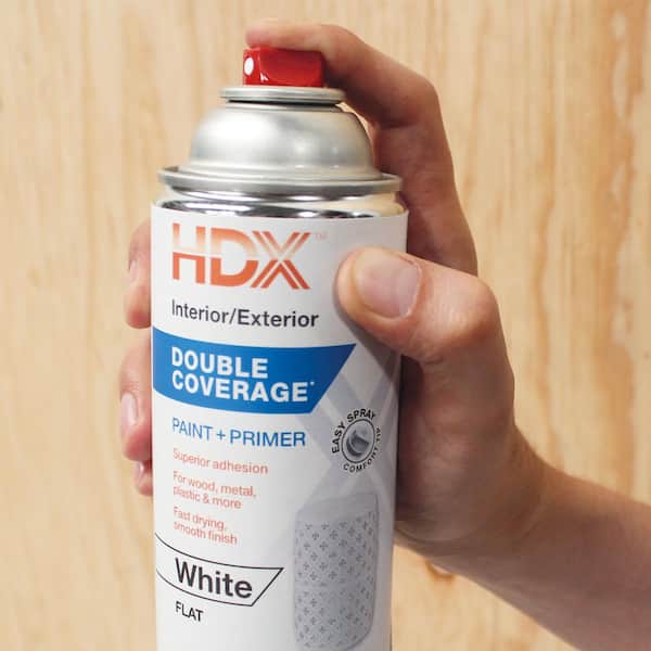 HDX 12 oz. Double Coverage Flat White Spray Paint AH79605UX - The