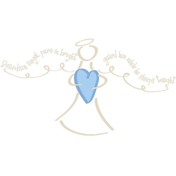 RoomMates 24 in. x 43 in. Guardian Angel-Boy Peel and Stick Giant Wall Decal-DISCONTINUED