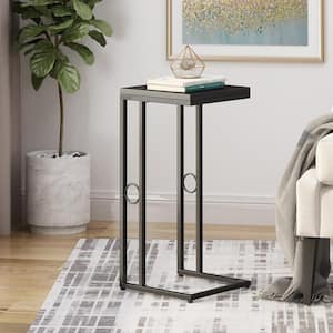 Essex 13.5 in. x 28.5 in. Matte Black C Table Wood End Table