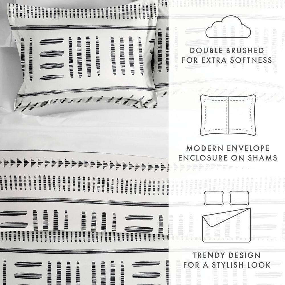 Gray and White Arrow Dreams Twin/Twin XL Microfiber Duvet Cover Set