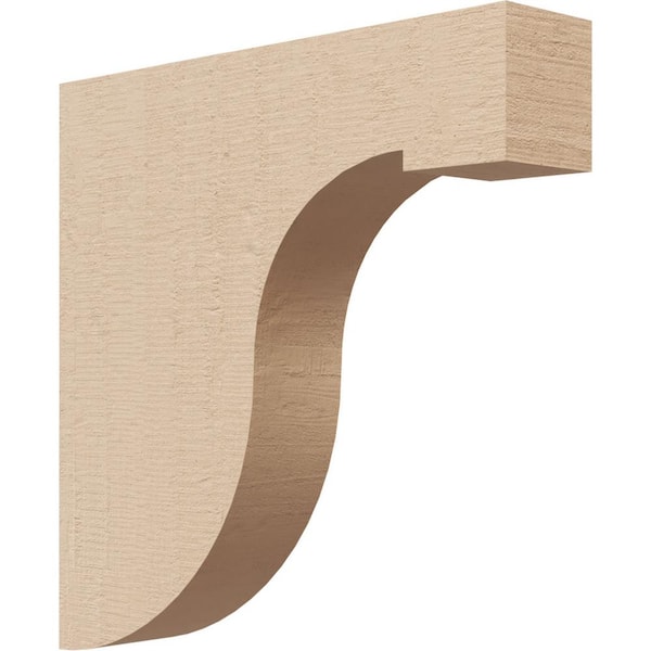 Ekena Millwork 2 in. x 10 in. x 10 in. Series 1 Thin Del Monte Rough Cedar Woodgrain Timberthane Polyurethane Corbel, Primed Tan