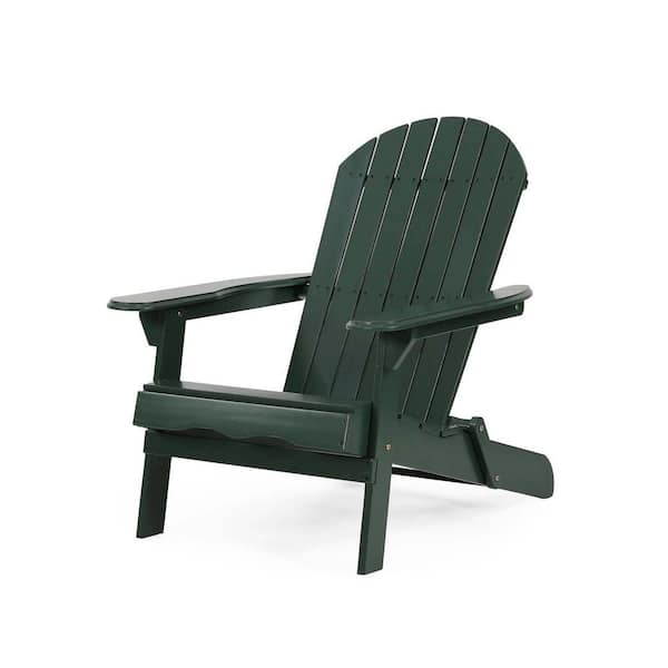 Tunearary 35.75 in. W Dark Green Outdoor Acacia Wood Adirondack Chair ...