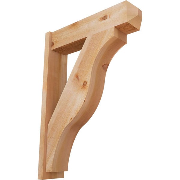 Ekena Millwork 8 in. x 44 in. x 32 in. Western Red Cedar Fuston Craftsman Rough Sawn Outlooker