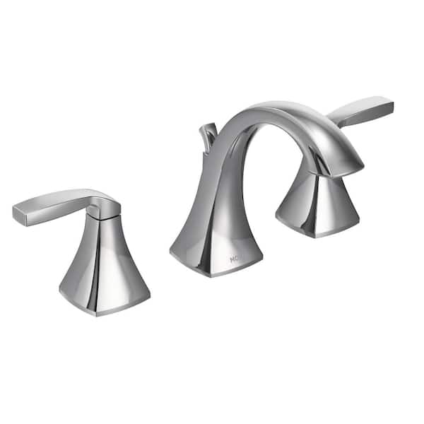 MOEN Voss 8 in. Widespread 2-Handle High-Arc Bathroom Faucet Trim Kit in Chrome (Valve Not Included)