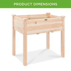 34 in. x 18 in. x 30 in. Raised Garden Bed, Raised Wood Planter Stand for Backyard, Patio with Bed Liner