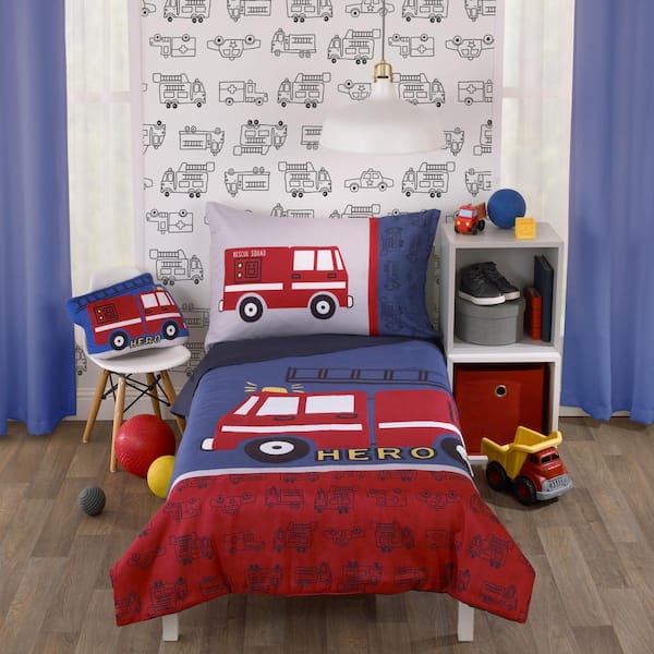 Custom Name with Fire Truck Lumbar Pillow - Country Marketplace