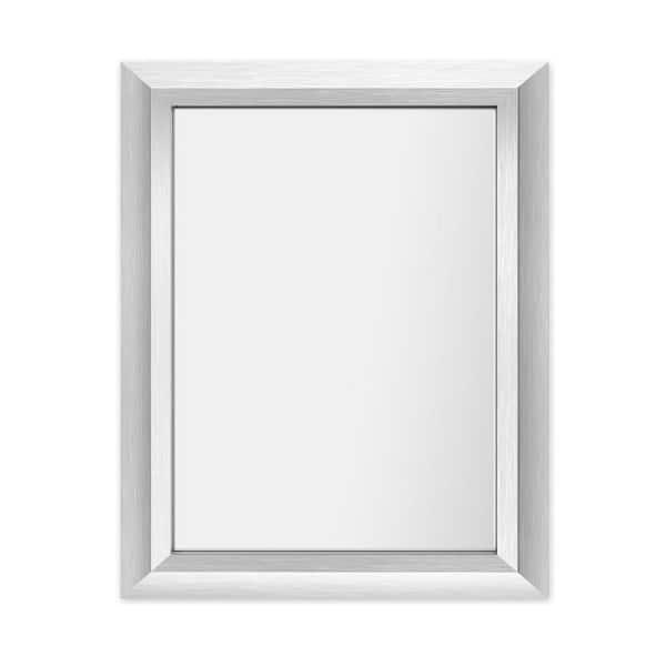 16 in. W x 24 in. H Rectangular Aluminum Alloy Framed and Tempered Glass Wall Bathroom Vanity Mirror in Brushed Silver