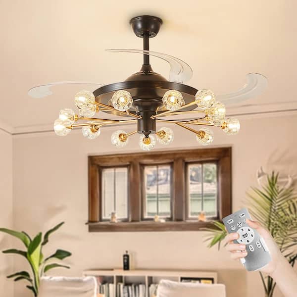 72 in. Integrated LED Indoor Walnut 8 Blades Ceiling Fan with Light and Remote