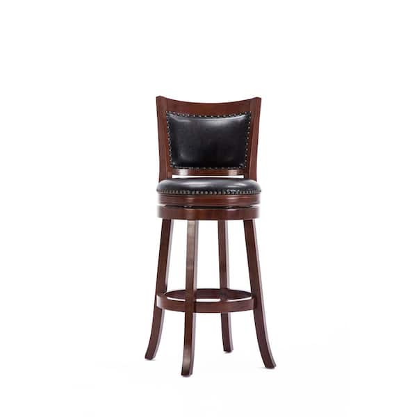 Bristol 29 in. Cherry Swivel Cushioned Bar Stool